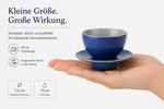 Bild in der Galerie öffnen: Teetasse "Ayame" mit Unterteller Blau – 2er Set für Tee & Espresso