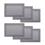 Bild in der Galerie öffnen: Tischmatten „Heidi“ Silber 6er Set 45 x 30 cm rechteckige Platzsets aus PVC