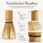 Bild in der Galerie öffnen: Matchabesen Chasen aus Bambus für Matcha Tee 100 Borsten