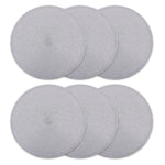 Bild in der Galerie öffnen: Tischmatten "Helena" Silber 6er Set Ø 38 cm runde Platzsets