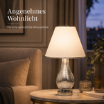 Bild in der Galerie öffnen: Tischlampe ARGENT Silber aus Keramik mit Lampenschirm