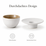 Bild in der Galerie öffnen: Teetasse "Ayame" mit Unterteller Weiß – 2er Set für Tee & Espresso