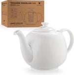 Bild in der Galerie öffnen: Porzellan-Teekanne „Swansea“ 1,6 L weiß mit Siebeinsatz – URBAN LIFESTYLE