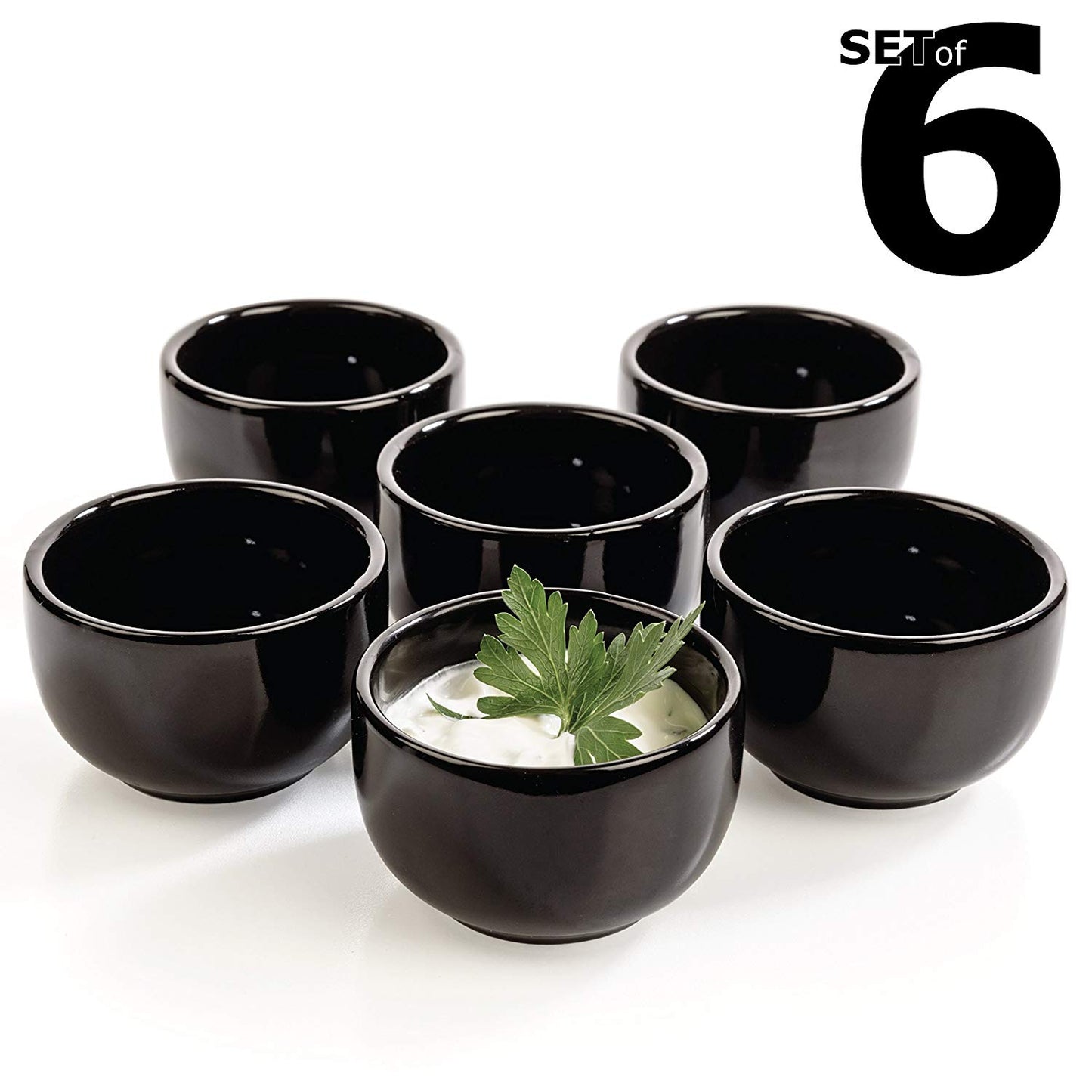 Dipschalen Set Kuro 6 x Rundes Snackschalen dipschalen Schwarz Steinzeug Keramik (Round-Set of 6) Urban Lifestyle