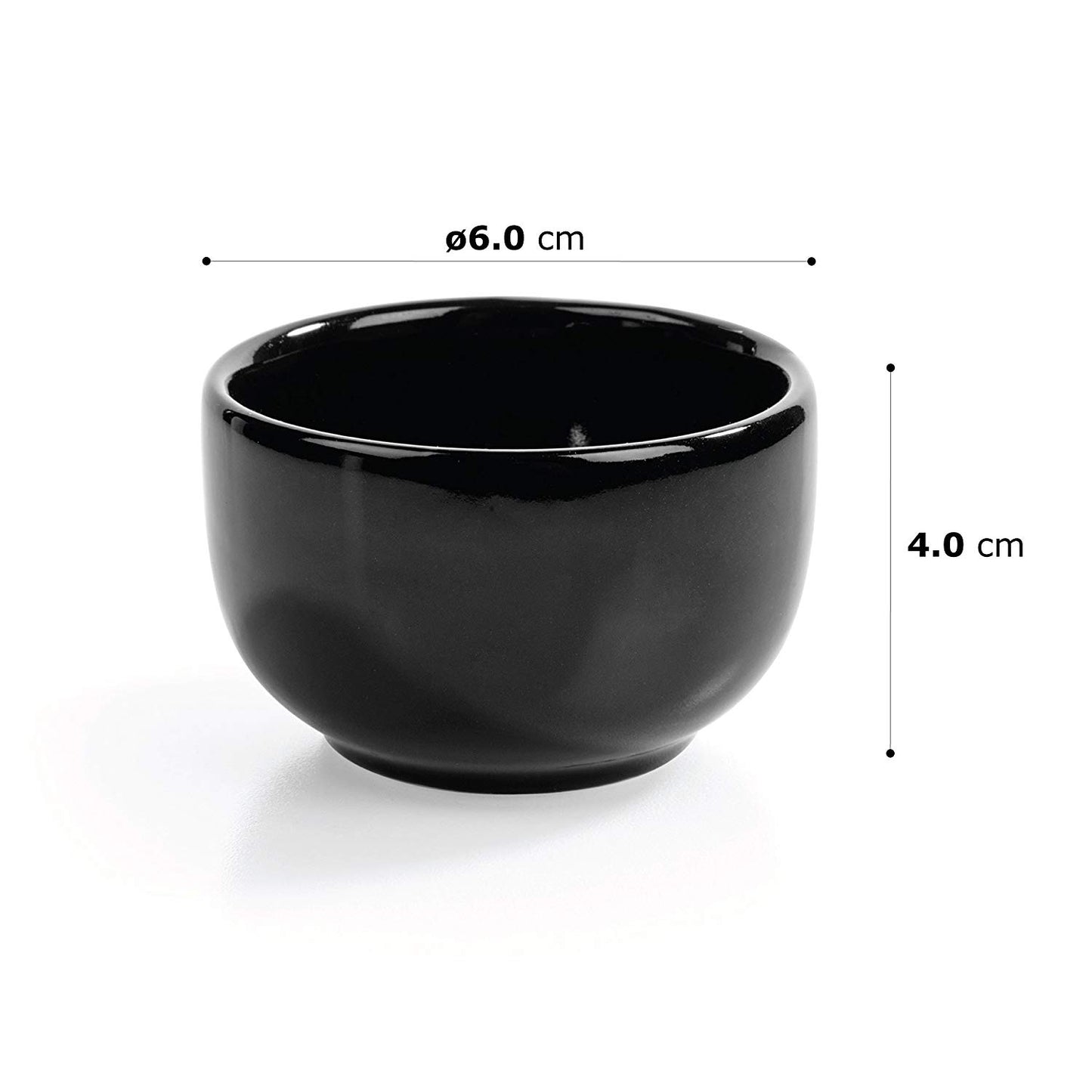 Dipschalen Set Kuro 6 x Rundes Snackschalen dipschalen Schwarz Steinzeug Keramik (Round-Set of 6) Urban Lifestyle