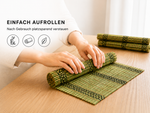 Bild in der Galerie öffnen: Grüne Bambus Tischmatten "Herbert" 6er Set – natürliche Platzsets für Esstisch, Küche & asiatische Tischdekoration