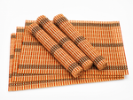Bild in der Galerie öffnen: Bambus Tischmatten "Herbert" Orange 6er Set – natürliche Platzsets 45 x 30 cm