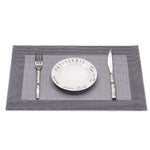 Bild in der Galerie öffnen: Tischmatten „Heidi“ Silber 6er Set 45 x 30 cm rechteckige Platzsets aus PVC