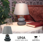 Bild in der Galerie öffnen: Tischlampe Lina grau matt - elegantes Design