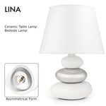 Bild in der Galerie öffnen: Urban Lifestyle Nachttischlampe "Lina" (Weiß-silber)