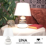 Bild in der Galerie öffnen: Urban Lifestyle Nachttischlampe "Lina" (Weiß-silber)