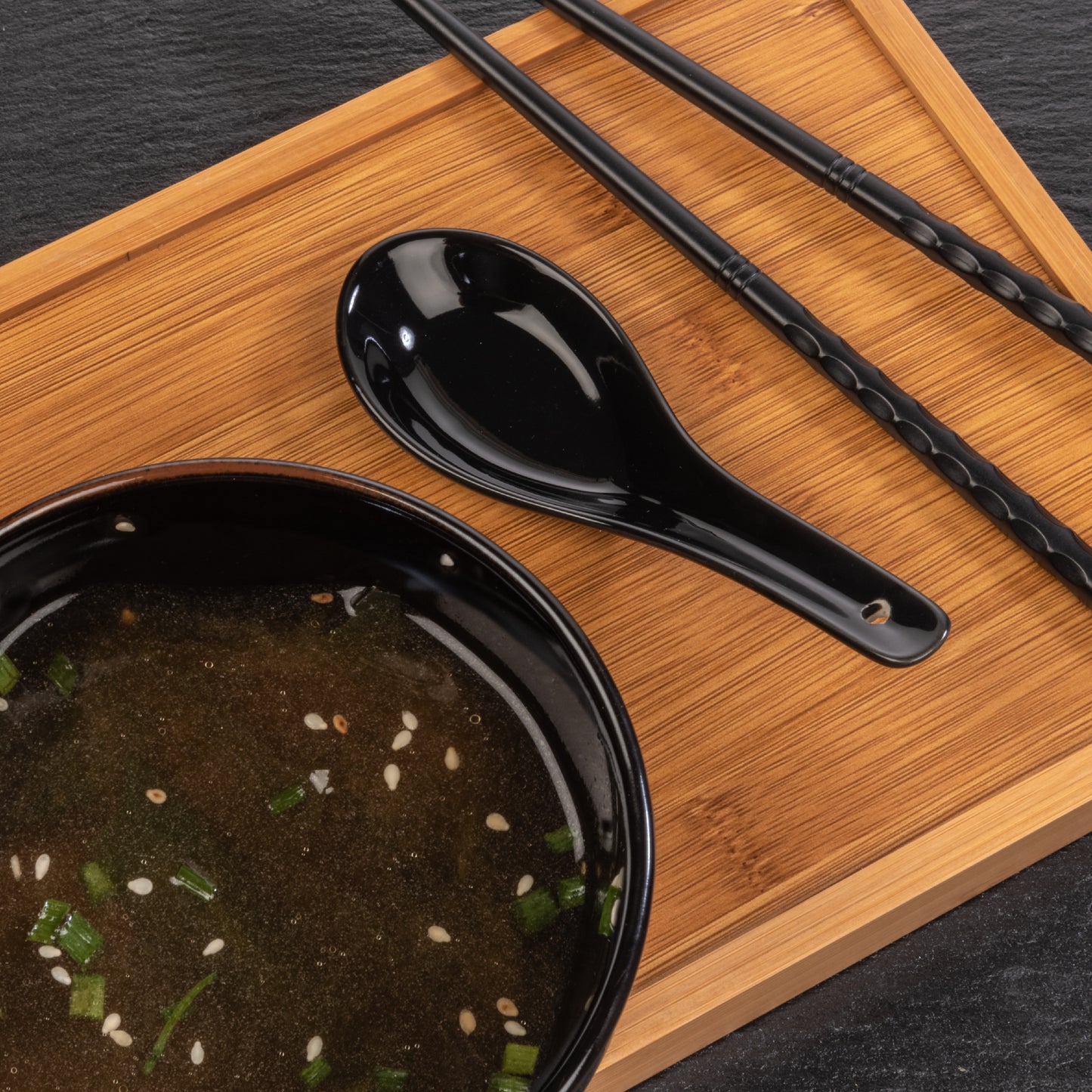 Urban Lifestyle 6x Porzellanlöffel Schwarz – Asiatische Löffel