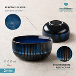 Bild in der Galerie öffnen: Müslischalen Diana blau – Frühstückszene mit Müsli