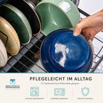 Bild in der Galerie öffnen: Müslischalen Diana blau Steinzeug – Draufsicht von oben