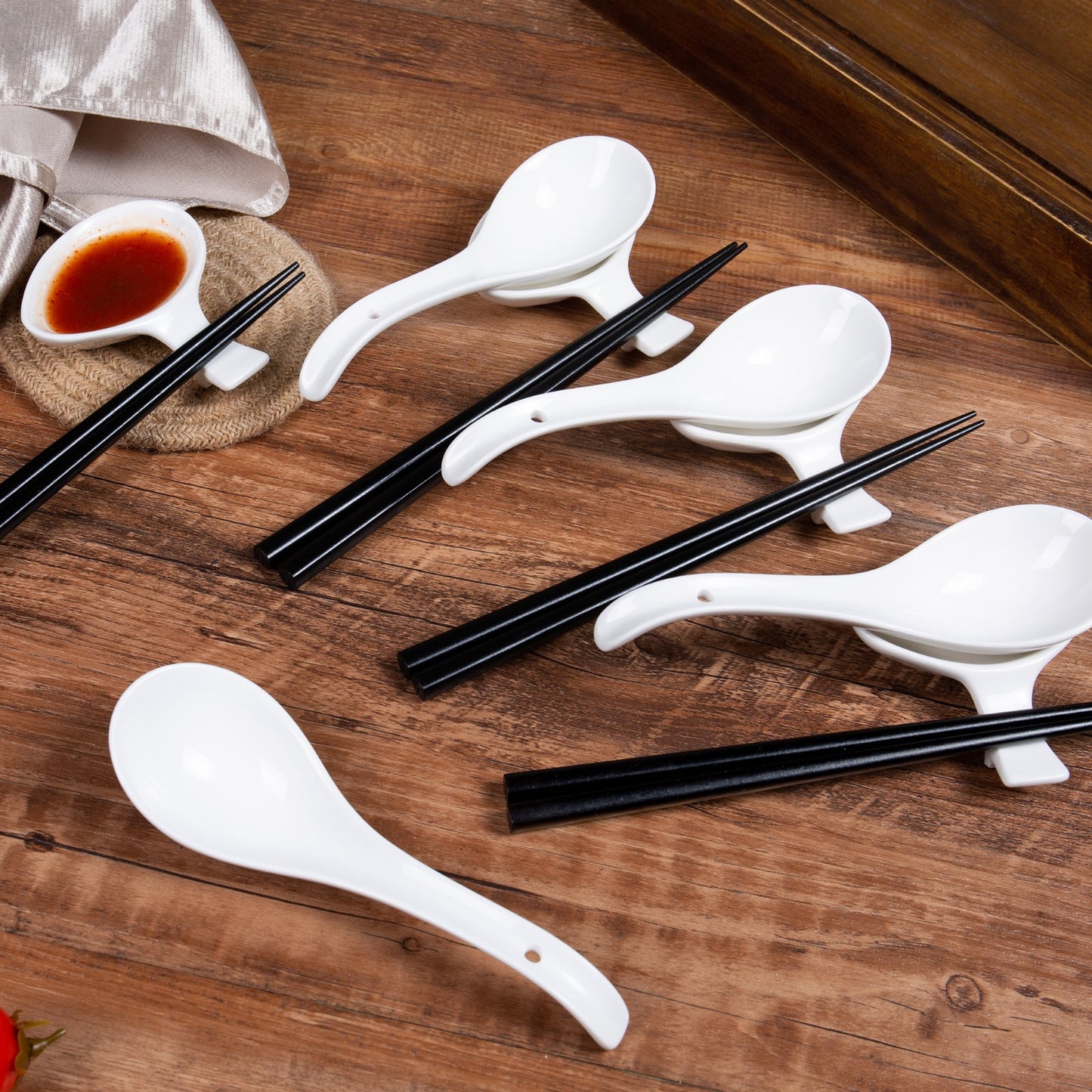 Urban Lifestyle Ramen Schüssel Zubehören Porzellan Löffel Dipschalen Stäbchen für 4 personen