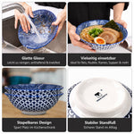 Bild in der Galerie öffnen: Ramen Dinner Set Seigaiha – Infografik Detail japanisches Wellenmuster Porzellan