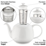 Bild in der Galerie öffnen: Porzellan-Teekanne „Swansea“ 1,6 L weiß mit Siebeinsatz – URBAN LIFESTYLE