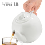 Bild in der Galerie öffnen: Porzellan-Teekanne „Swansea“ 1,6 L weiß mit Siebeinsatz – URBAN LIFESTYLE