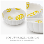 Bild in der Galerie öffnen: Porzellanschale "Momiji" gelb Lotuswurzel Design - 11cm