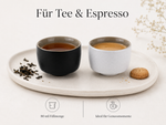 Bild in der Galerie öffnen: Teeschalen Set „Zen“ 2er Set – Matt Schwarz & Matt Weiß | Teetassen & Espressotassen aus Keramik