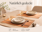 Bild in der Galerie öffnen: Bambus Tischmatten "Herbert" Orange 6er Set – natürliche Platzsets 45 x 30 cm