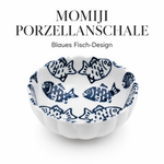 Bild in der Galerie öffnen: Porzellanschale "Momiji" Fisch Blau – 11 cm