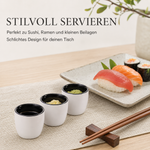 Bild in der Galerie öffnen: Yoru Saucenschälchen 6er Set weiß schwarz aus Steinzeug