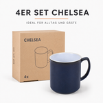 Bild in der Galerie öffnen: Chelsea Kaffeebecher 4er Set 300 ml Marinblau Urban Lifestyle