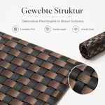 Bild in der Galerie öffnen: Tischsets ALFONSO 6er Set Braun Schwarz aus gewebtem PVC