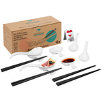 Bild in der Galerie öffnen: Ramen Zubehör Set 4 Personen - Löffel Schälchen Essstäbchen warm weiß