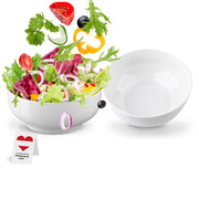 Große Salatschüsseln aus Porzellan 1700 ml in warmweiß im 2er Set ideal für Salate und Bowls