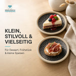 Bild in der Galerie öffnen: Dessertteller Sand Steinzeug – Draufsicht von oben