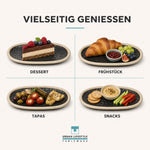 Bild in der Galerie öffnen: Mezze Teller oval schoko-braun 30 cm Steinzeug – Draufsicht von oben