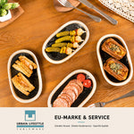 Bild in der Galerie öffnen: Mezze Teller oval Steinzeug schoko-braun – spülmaschinenfest stapelbar