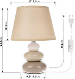 Bild in der Galerie öffnen: Tischlampe Lina Taupe glänzend – Produktansicht