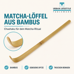 Bild in der Galerie öffnen: Matcha-Löffel aus Bambus – gebogene Spitze und Pflegehinweise