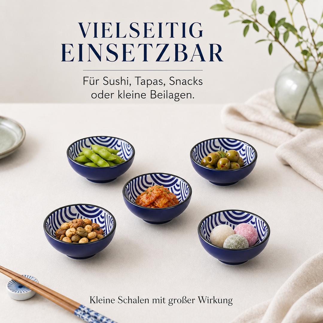 Kaiyo Dipschalen 6er Set aus Porzellan 8 cm