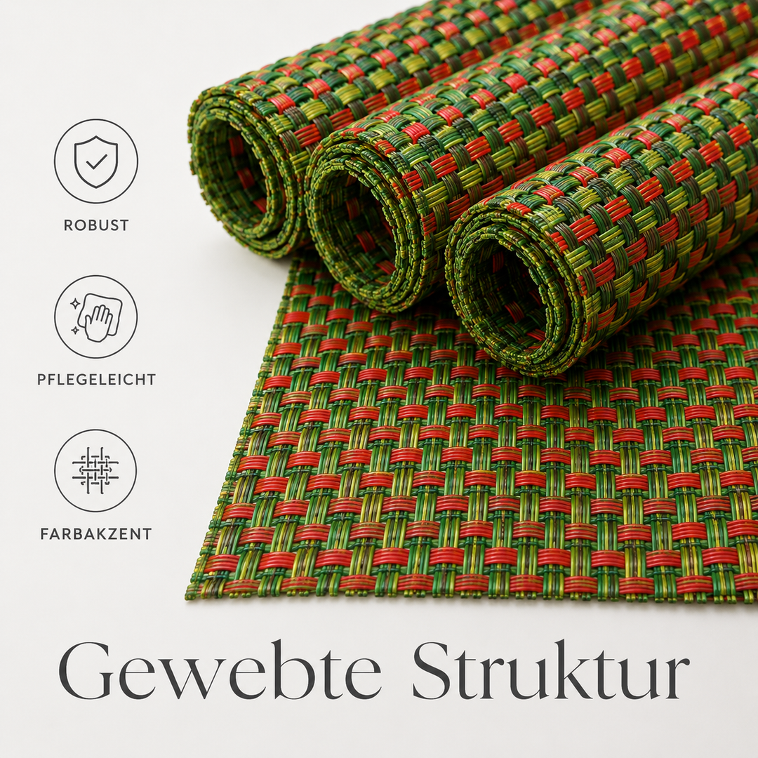 Tischmatten ALFONSO 6er Set Rot Grün | Urban Lifestyle