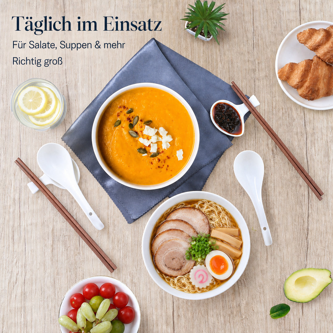 Ramen Schüssel weiß 17,5 cm Porzellan – Detailansicht Rand