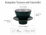 Bild in der Galerie öffnen: Teetasse "Ayame" mit Unterteller Türkis – 2er Set für Tee &amp; Espresso