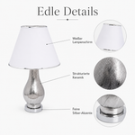 Bild in der Galerie öffnen: Tischlampe ARGENT Silber aus Keramik mit Lampenschirm