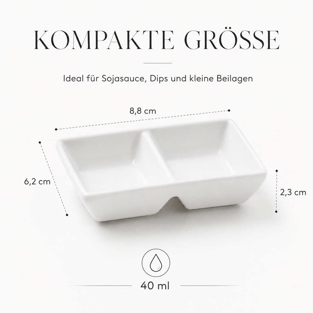 Hokkaido Dipschalen 6er Set mit Esstäbchen-Ablage