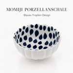 Bild in der Galerie öffnen: Porzellanschale "Momiji" blau Tropfen Design