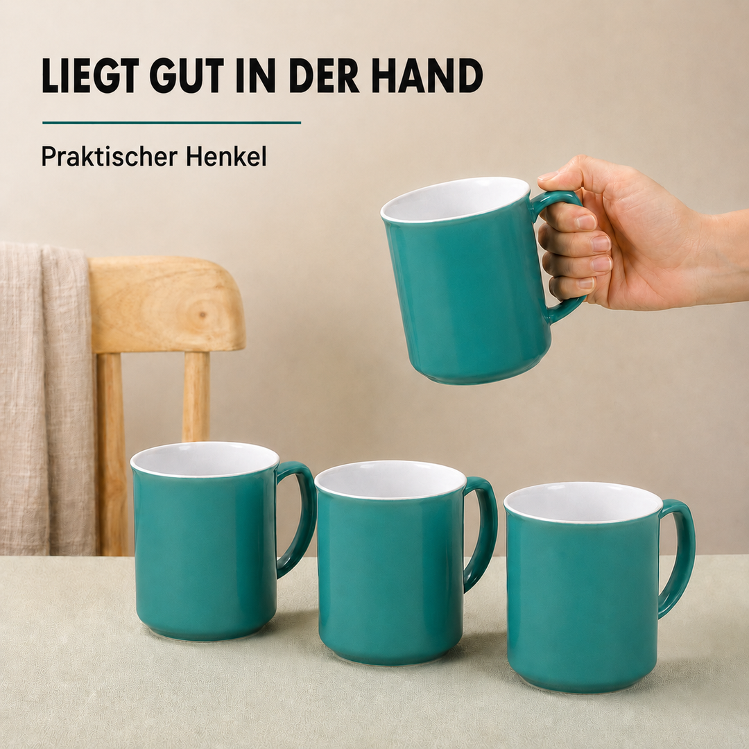 Chelsea Kaffeebecher 4er Set 300 ml Türkis Urban Lifestyle