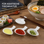 Bild in der Galerie öffnen: Saucenschälchen mit Stäbchenbank 6er Set Weiß Porzellan Urban Lifestyle