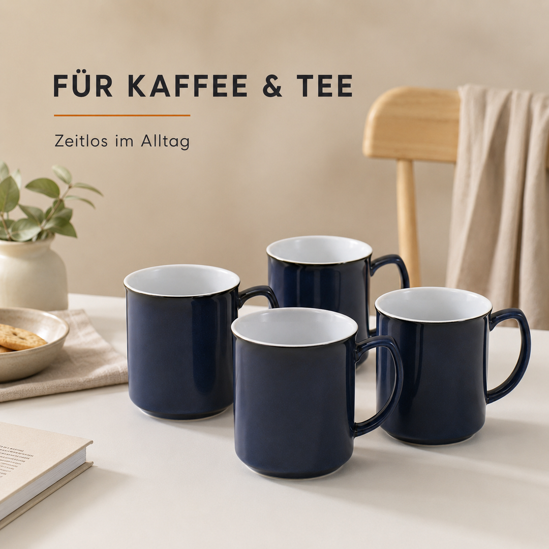 Chelsea Kaffeebecher 4er Set 300 ml Marinblau Urban Lifestyle