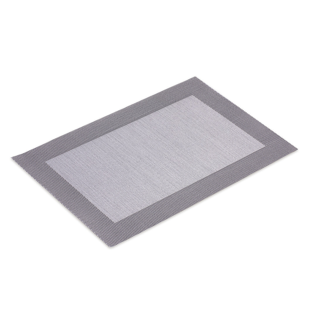 Tischmatten „Heidi“ Silber 6er Set 45 x 30 cm rechteckige Platzsets aus PVC