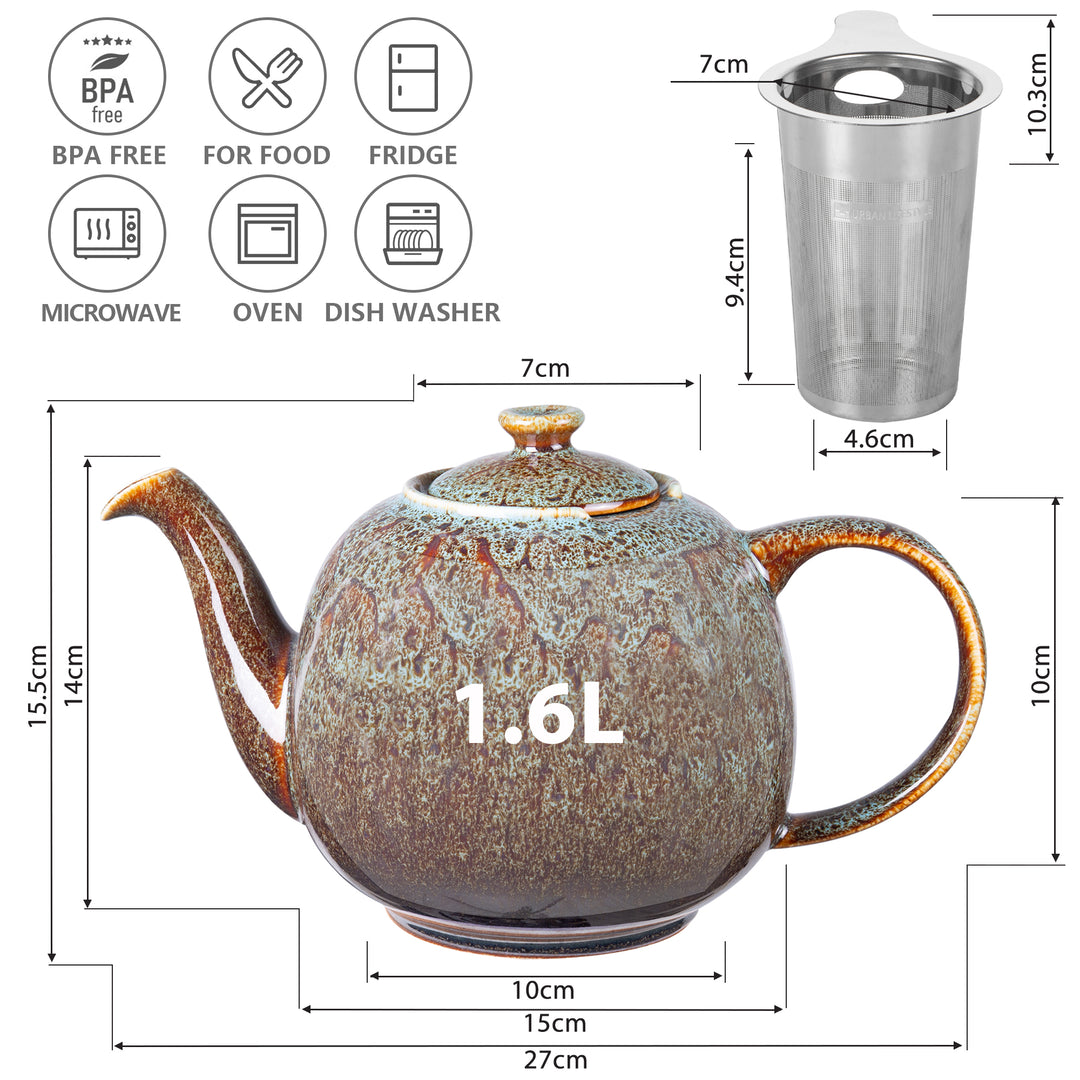 Teekanne Swansea Seegrün 1,6 L mit Sieb