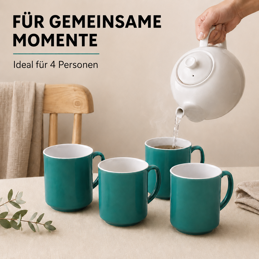 Chelsea Kaffeebecher 4er Set 300 ml Türkis Urban Lifestyle