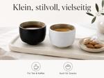 Bild in der Galerie öffnen: Teeschalen Set „Zen“ 2er Set – Matt Schwarz &amp; Matt Weiß | Teetassen &amp; Espressotassen aus Keramik